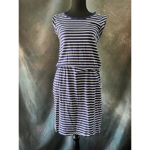 Boden Women's Striped Sleeveless Casual Dress Blue‎ White Size 6R